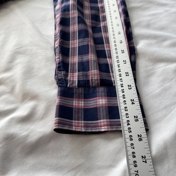 LINCS DC&Co Men's Lightweight Long Sleeve Button Up Shirt Navy/Pink Size X-Large - Picture 8 of 14